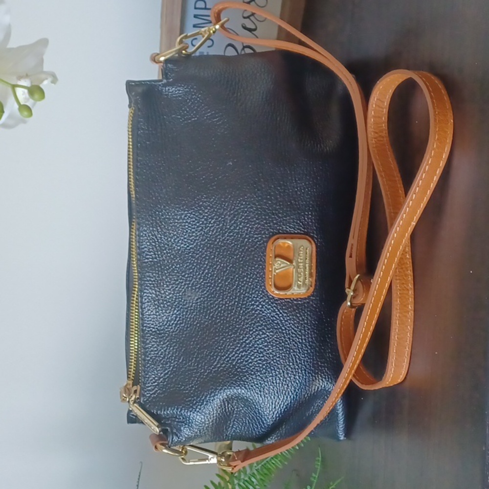 Valentina Black Pebbled Leather Crossbody Bag - Picture 12 of 12